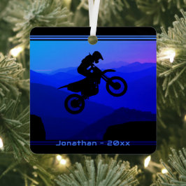 パーソナライズされたDirt Bike Motocrossクリスマス メタルオーナメント