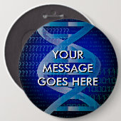 パーソナライズされたDNA ID青 缶バッジ (正面&裏面)