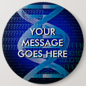 パーソナライズされたDNA ID青 缶バッジ (正面)