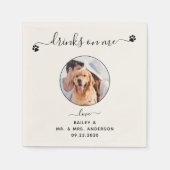 パーソナライズされたDrink On Me Photo Pet 結婚's スタンダードカクテルナプキン (正面)