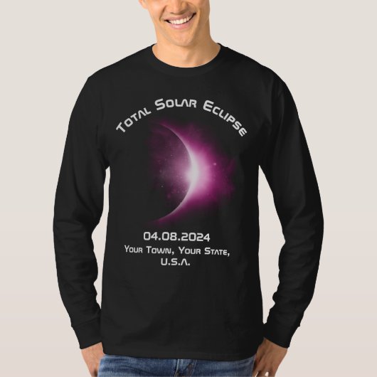 パーソナライズされたECLIPSE太陽の長袖 Tシャツ (正面)