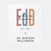 パーソナライズされたEdD教育医 フリースブランケット (正面)