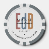 パーソナライズされたEdD教育医 ポーカーチップ (正面)