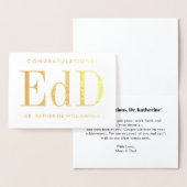 パーソナライズされたEdD教育医 箔カード (ディスプレー)