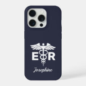 パーソナライズされたER看護師の携帯ケース ケドゥケウスシンボル iPhoneケース (裏面)