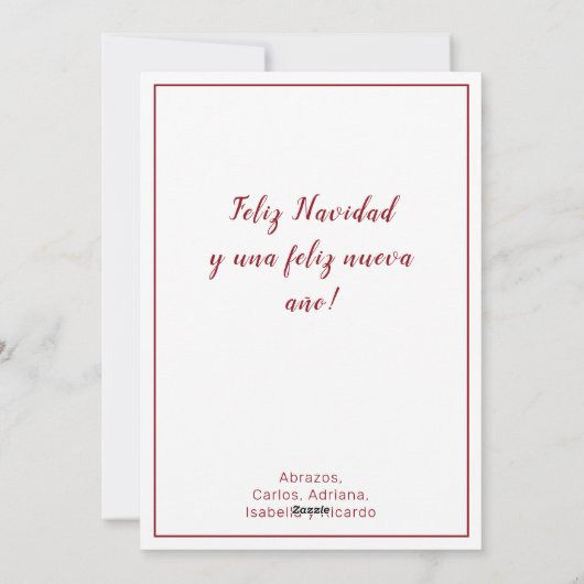 パーソナライズされたEtinc Latino Papa Noelクリスマス シーズンカード (裏面)