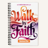パーソナライズされたFaith Christian Journalで歩く ノートブック (正面)
