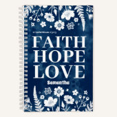 パーソナライズされたFaith, Hope, Love Christian Journal ノートブック (正面)