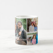 パーソナライズされたFamily Script Photo Collage コーヒーマグカップ (中央)