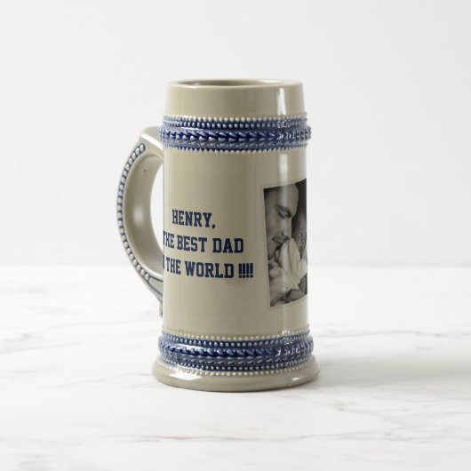 パーソナライズされたFANTS DAY MUGSあなたの写真を追加 ビールジョッキ (正面左)