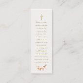 パーソナライズされたFirst Communionピンク祈りの言葉カード スキニー名刺 (裏面)