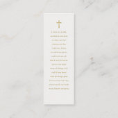 パーソナライズされたFirst Communion Blue祈りの言葉カード スキニー名刺 (裏面)