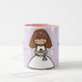 パーソナライズされたFirst Communion Day Girl name mug ツートーンマグカップ (中央)