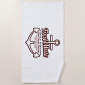 パーソナライズされたFirst Mateいかり航海の ビーチタオル (正面)