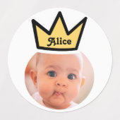 パーソナライズされたfoto顔シールパーティークラウン顔 ラベル (デザイン2)