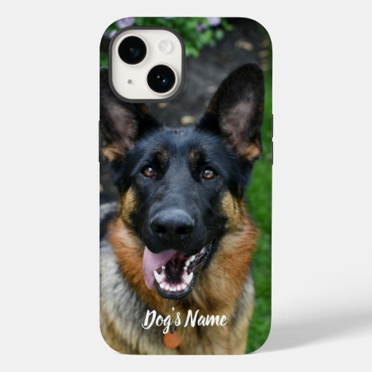 パーソナライズされたGerman Shepherd Dogの写真と名前 Case-Mate iPhoneケース (裏面)