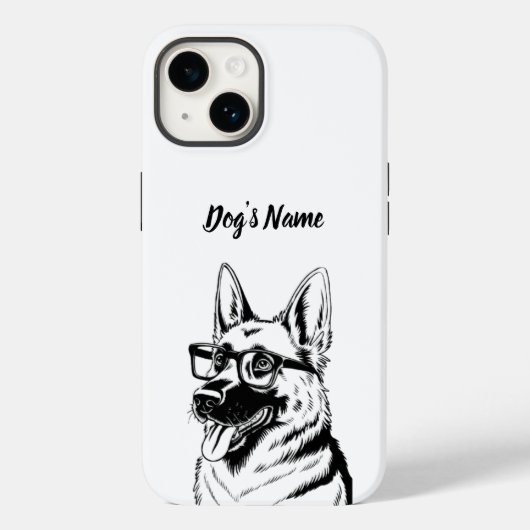 パーソナライズされたGerman Shepherd Dogの写真と名前 Case-Mate iPhoneケース (裏面)