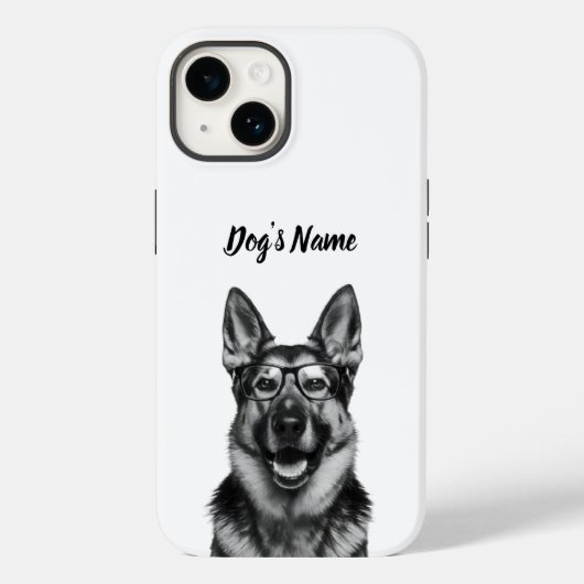 パーソナライズされたGerman Shepherd Dogの写真と名前 Case-Mate iPhoneケース (裏面)