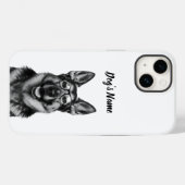 パーソナライズされたGerman Shepherd Dogの写真と名前 Case-Mate iPhoneケース (裏面 (横))