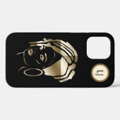 パーソナライズされたGld/Blk African Queen iPhoneケース Case-Mate iPhoneケース (裏面 (横))