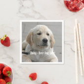 パーソナライズされたGolden Retriever Dogの写真と名前 スタンダードカクテルナプキン (インサイチュ)
