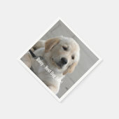 パーソナライズされたGolden Retriever Dogの写真と名前 スタンダードカクテルナプキン (角)