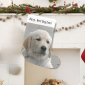 パーソナライズされたGolden Retriever Dogの写真と名前 スモールクリスマスストッキング