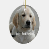 パーソナライズされたGolden Retriever Dogの写真と名前 セラミックオーナメント (右)