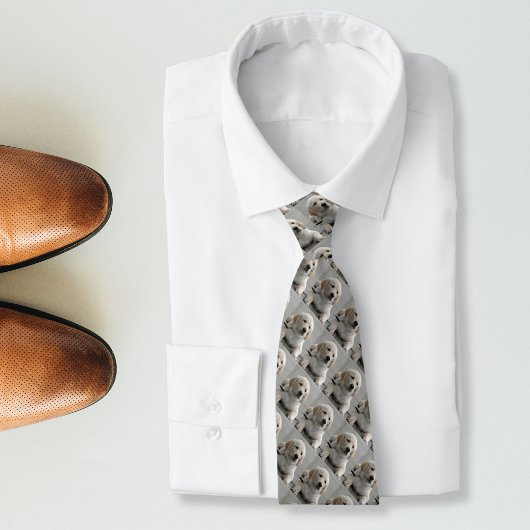 パーソナライズされたGolden Retriever Dogの写真と名前 ネクタイ