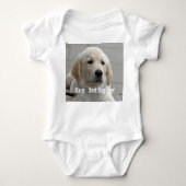 パーソナライズされたGolden Retriever Dogの写真と名前 ベビーボディスーツ (正面)