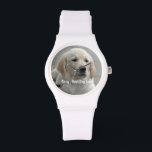 パーソナライズされたGolden Retriever Dogの写真と名前 腕時計<br><div class="desc">犬や子犬の写真と名前（または他のペットや人の写真や名前）を使って、この記念品をパーソナライズする。文字読最高の「ドッグ・エバー」または自分の文字を追加 – 私たちはデイジー（犬の名前）、犬の誕生日または過ぎ去りの日を愛している。単クリックにカスタマイズ文字を追加するにはパーソナライズされた、フォントと色を変更し、独自の特別な写真を追加する。また、文字と愛らしいゴールデンレト楽しむリーバーの子犬を削除することができる。ペット好き、子供、両親、祖父母 – 誰もがザズルのカラフルGalShopによって設計された一種の記念品を感謝する。</div>