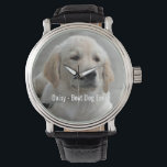 パーソナライズされたGolden Retriever Dogの写真と名前 腕時計<br><div class="desc">犬や子犬の写真と名前（または他のペットや人の写真や名前）を使って、この記念品をパーソナライズする。文字読最高の「ドッグ・エバー」または自分の文字を追加 – 私たちはデイジー（犬の名前）、犬の誕生日または過ぎ去りの日を愛している。単クリックにカスタマイズ文字を追加するにはパーソナライズされた、フォントと色を変更し、独自の特別な写真を追加する。また、文字と愛らしいゴールデンレト楽しむリーバーの子犬を削除することができる。ペット好き、子供、両親、祖父母 – 誰もがザズルのカラフルGalShopによって設計された一種の記念品を感謝する。</div>