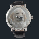 パーソナライズされたGolden Retriever Dogの写真と名前 腕時計<br><div class="desc">犬や子犬の写真と名前（または他のペットや人の写真や名前）を使って、この記念品をパーソナライズする。文字読最高の「ドッグ・エバー」または自分の文字を追加 – 私たちはデイジー（犬の名前）、犬の誕生日または過ぎ去りの日を愛している。単クリックにカスタマイズ文字を追加するにはパーソナライズされた、フォントと色を変更し、独自の特別な写真を追加する。また、文字と愛らしいゴールデンレト楽しむリーバーの子犬を削除することができる。ペット好き、子供、両親、祖父母 – 誰もがザズルのカラフルGalShopによって設計された一種の記念品を感謝する。</div>