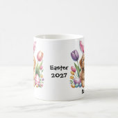 パーソナライズされたGoldendodle Easter Bunny/春マグ コーヒーマグカップ (中央)