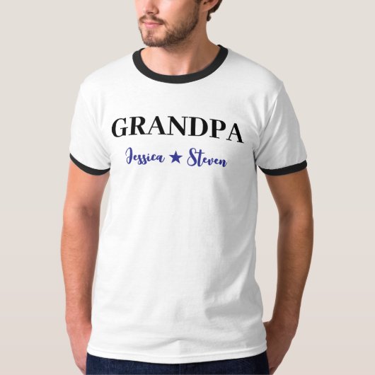 パーソナライズされたGrandpaスクリプト Tシャツ (正面)