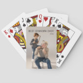 パーソナライズされたGrandpa Ever Photo最高のを追加 トランプ (裏面)