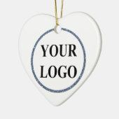 パーソナライズされたGrather Giftテンプレート追加ロゴ セラミックオーナメント (左)