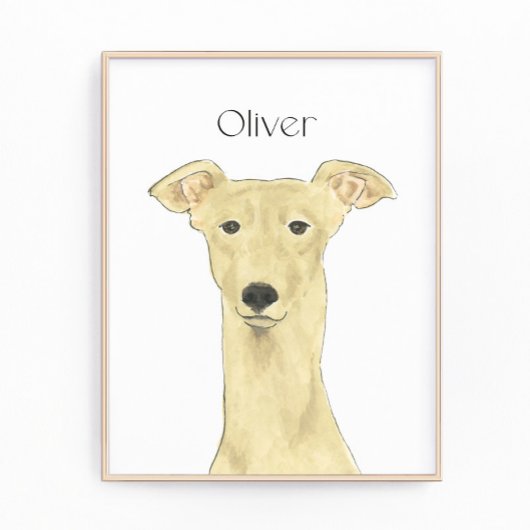 パーソナライズされたGreyhound Dog Art フォトプリント