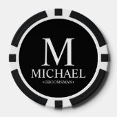 パーソナライズされたGroomsman Name and Monogram ポーカーチップ (正面)