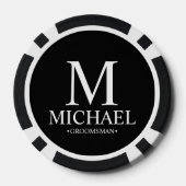 パーソナライズされたGroomsman Name and Monogram ポーカーチップ (裏面)