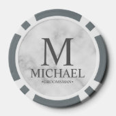 パーソナライズされたGroomsman Name and Monogram ポーカーチップ (裏面)