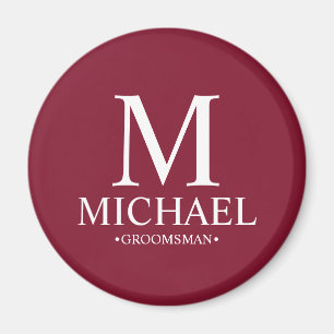 パーソナライズされたGroomsman Name and Monogram マグネット