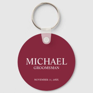 パーソナライズされたGroomsman's Name and Monogram キーホルダー