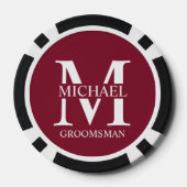 パーソナライズされたGroomsman's Name and Monogram ポーカーチップ (裏面)