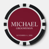 パーソナライズされたGroomsman's Name and Monogram ポーカーチップ (正面)