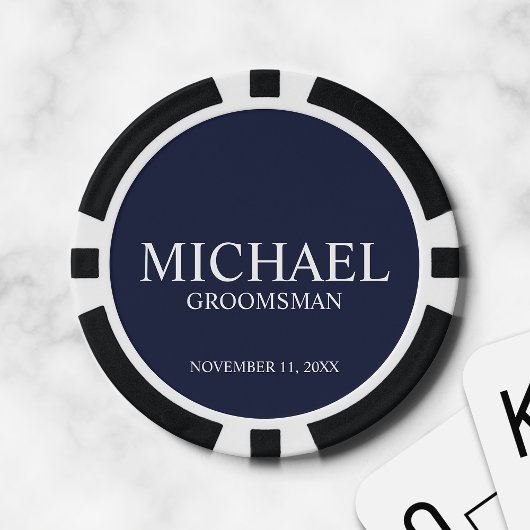 パーソナライズされたGroomsman's Name and Monogram ポーカーチップ