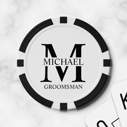 パーソナライズされたGroomsman's Name and Monogram ポーカーチップ