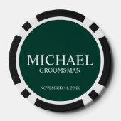 パーソナライズされたGroomsman's Name and Monogram ポーカーチップ (裏面)
