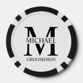 パーソナライズされたGroomsman's Name and Monogram ポーカーチップ (裏面)