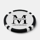 パーソナライズされたGroomsman's Name and Monogram ポーカーチップ (シングル)